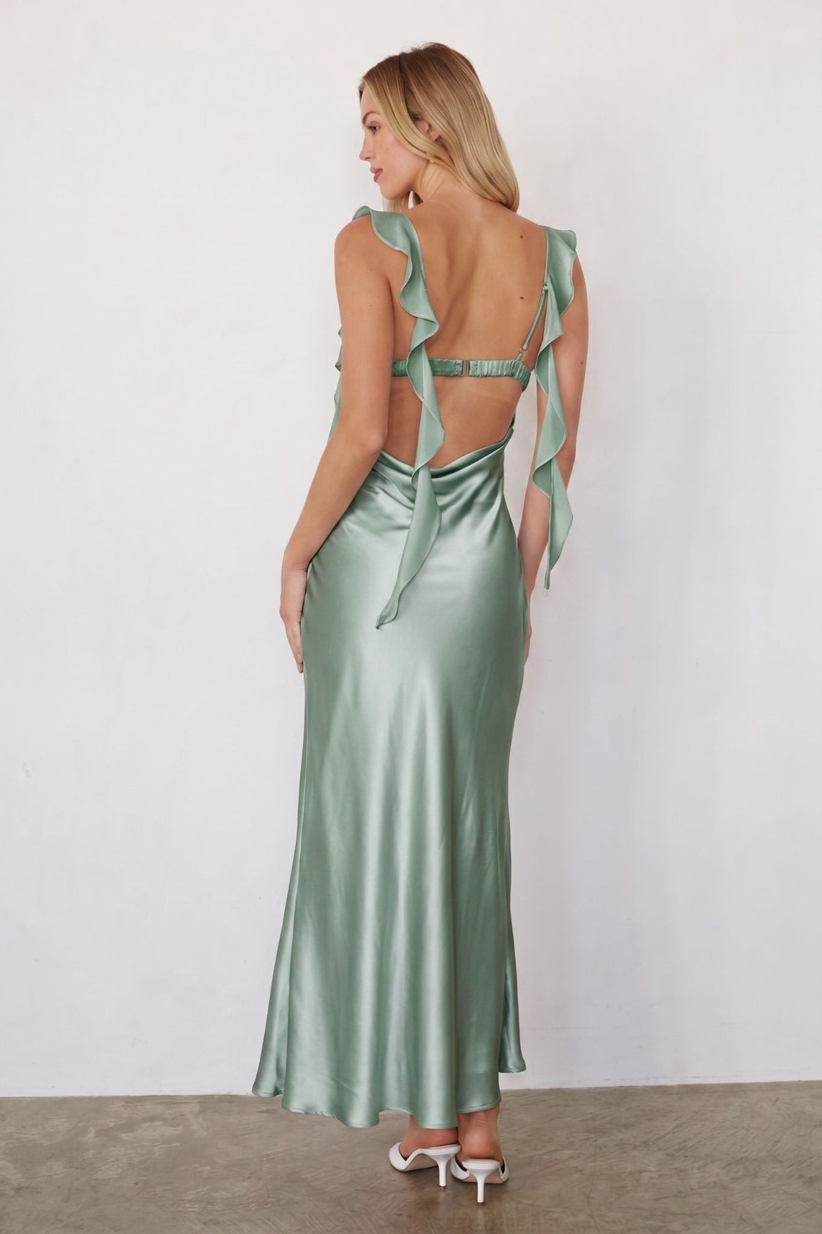 Chiffon Cowl Elastic-Clasp Maxi