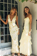 Tiered Ruffle Bow-Tie Maxi
