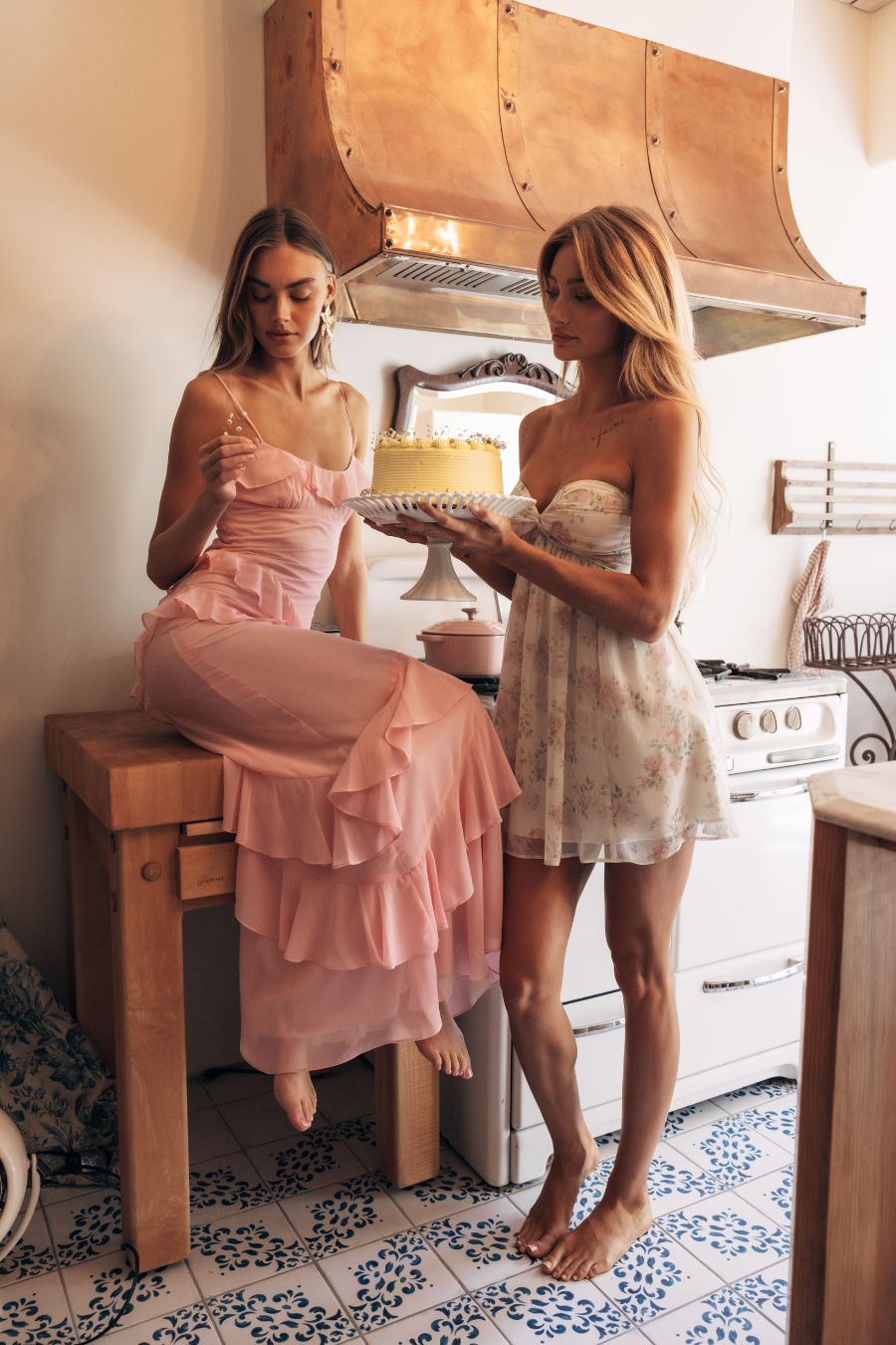 Tiered Ruffle Bow-Tie Maxi