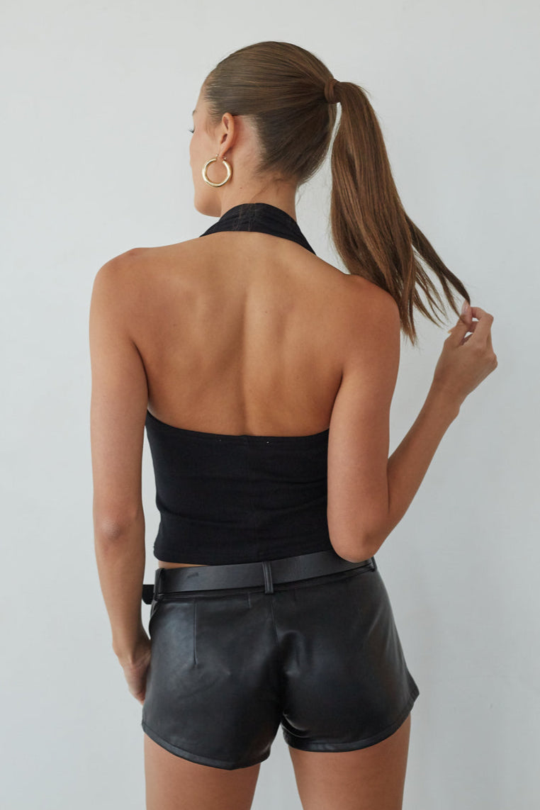 Square Neck Open Back Crop Top