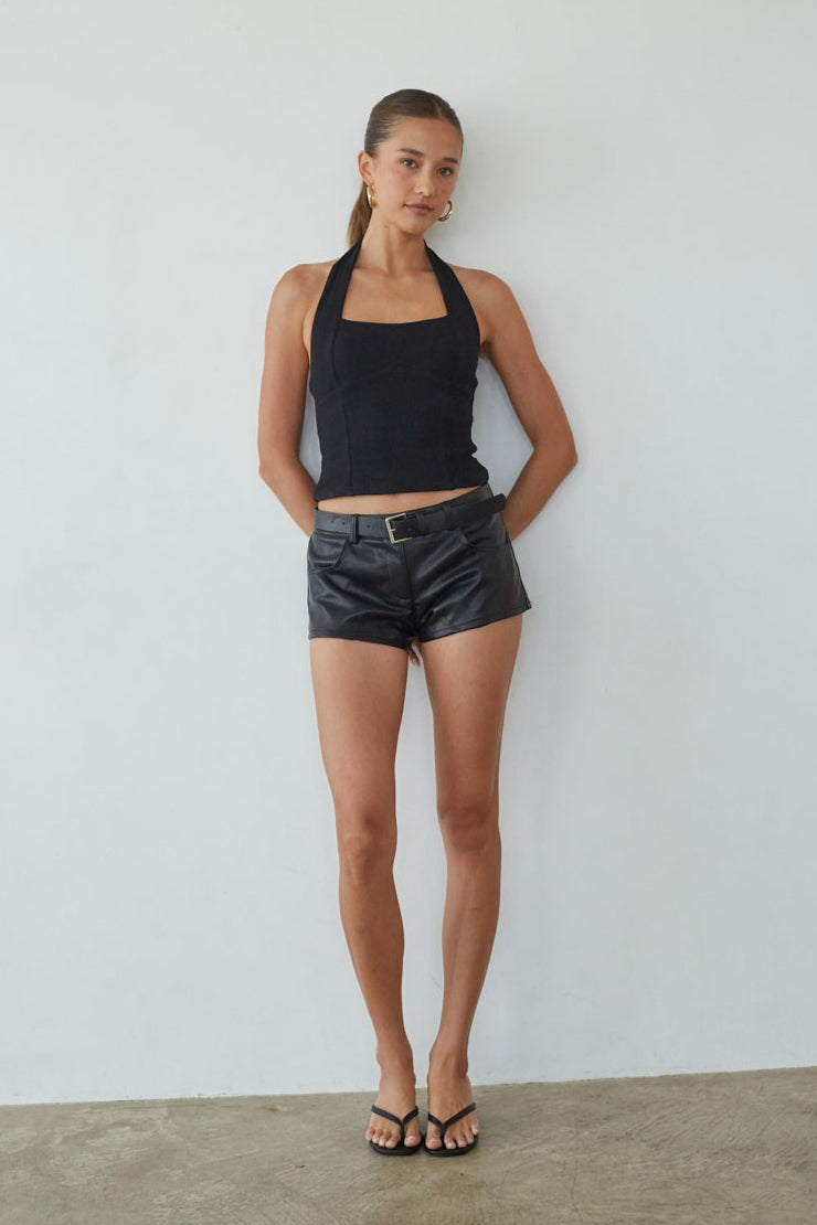 Square Neck Open Back Crop Top