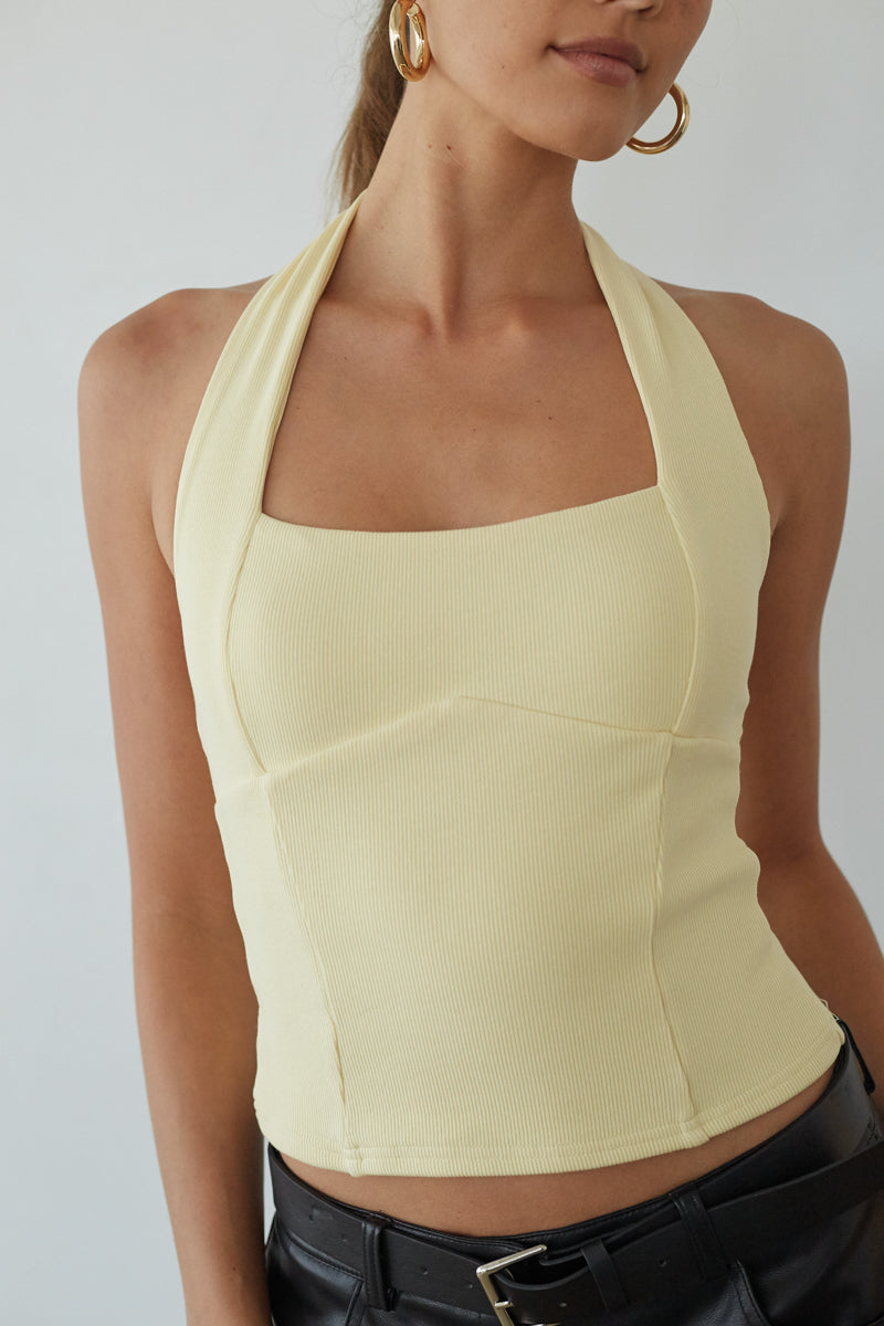 Square Neck Open Back Crop Top