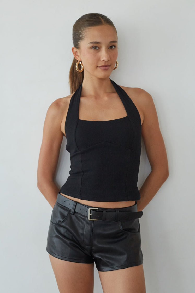 Square Neck Open Back Crop Top