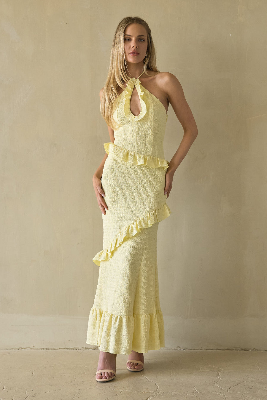 Beaded Strings Bow-Back Maxi