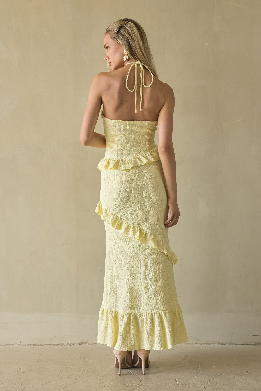Beaded Strings Bow-Back Maxi