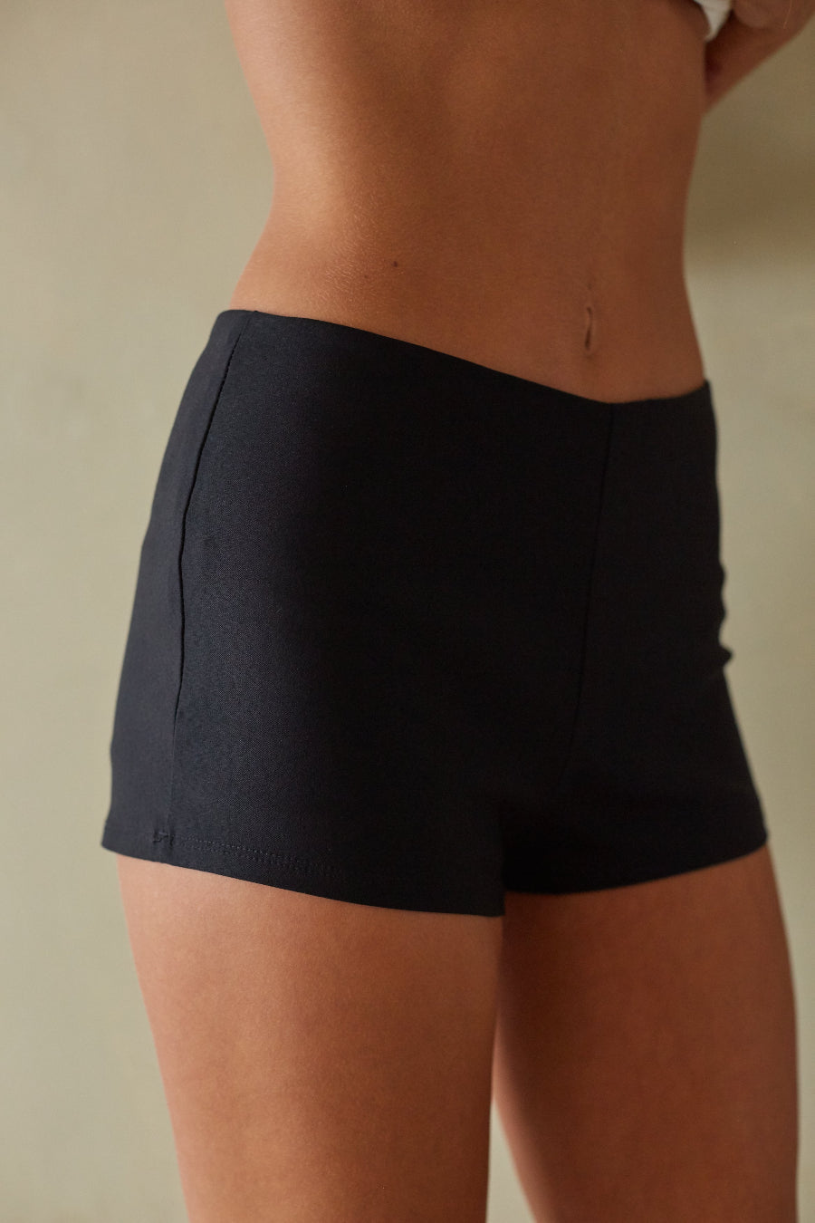 Invisible-Side-Zip Micro Shorts