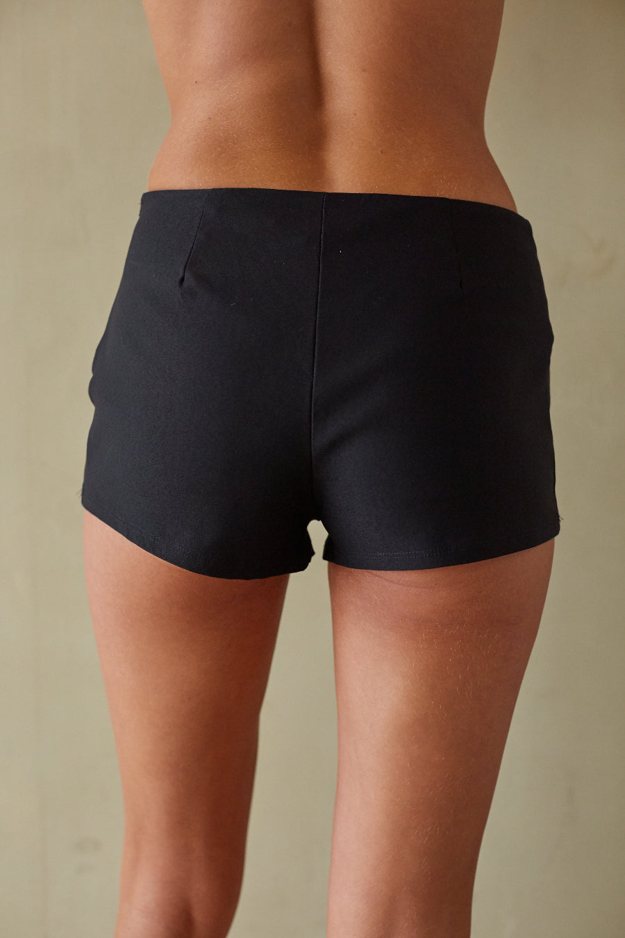 Invisible-Side-Zip Micro Shorts