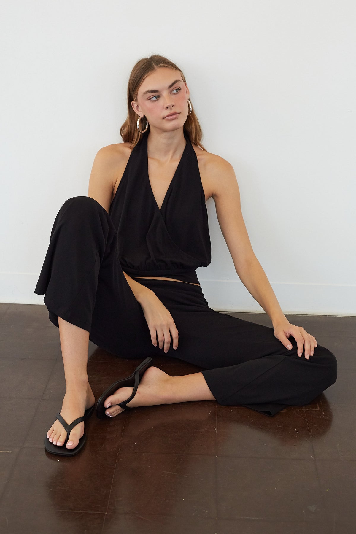Mid-Rise Foldover Flare Pants