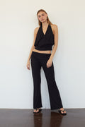 Mid-Rise Foldover Flare Pants
