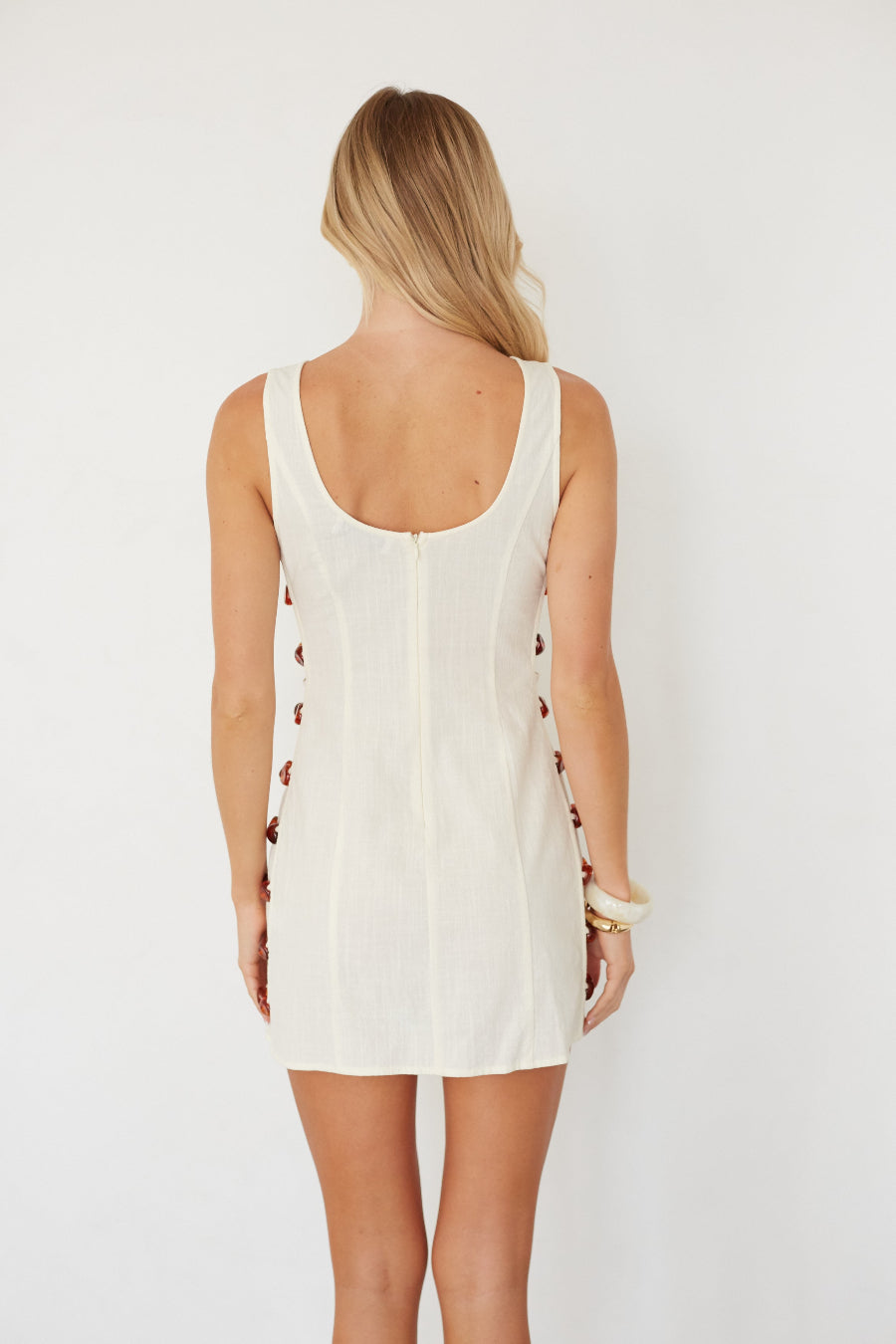 Side-Beaded Cotton Scooped Mini