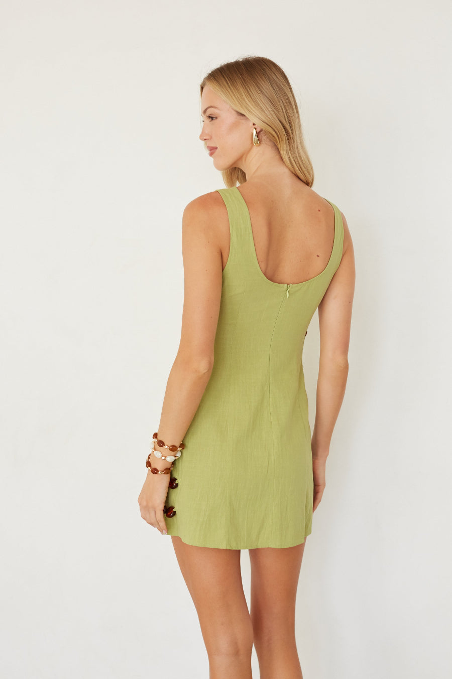 Side-Beaded Cotton Scooped Mini
