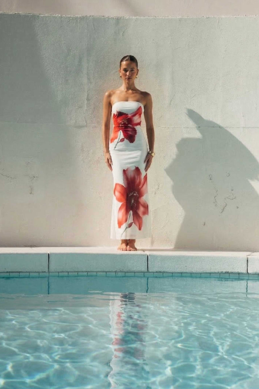 Mesh Floral Bodycon Maxi
