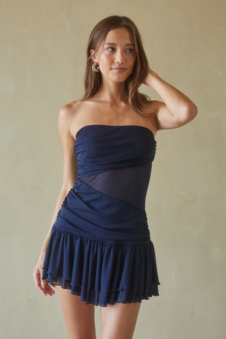 Ruched Tiered Ruffle Mini