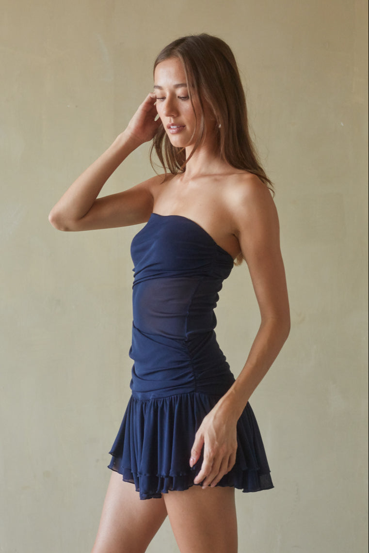Ruched Tiered Ruffle Mini