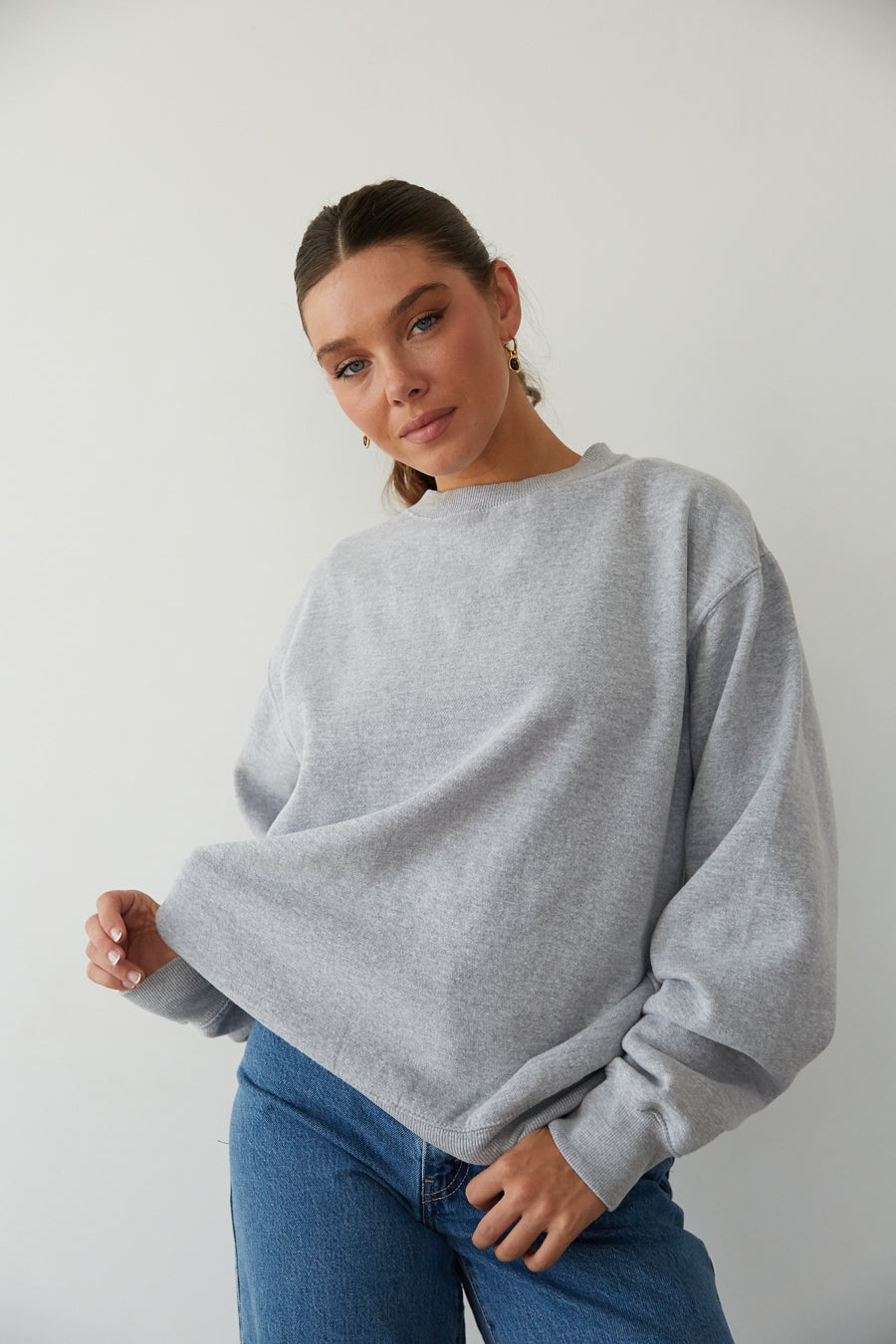 Relaxed Cotton-Inspired Motivational Sweatshirt