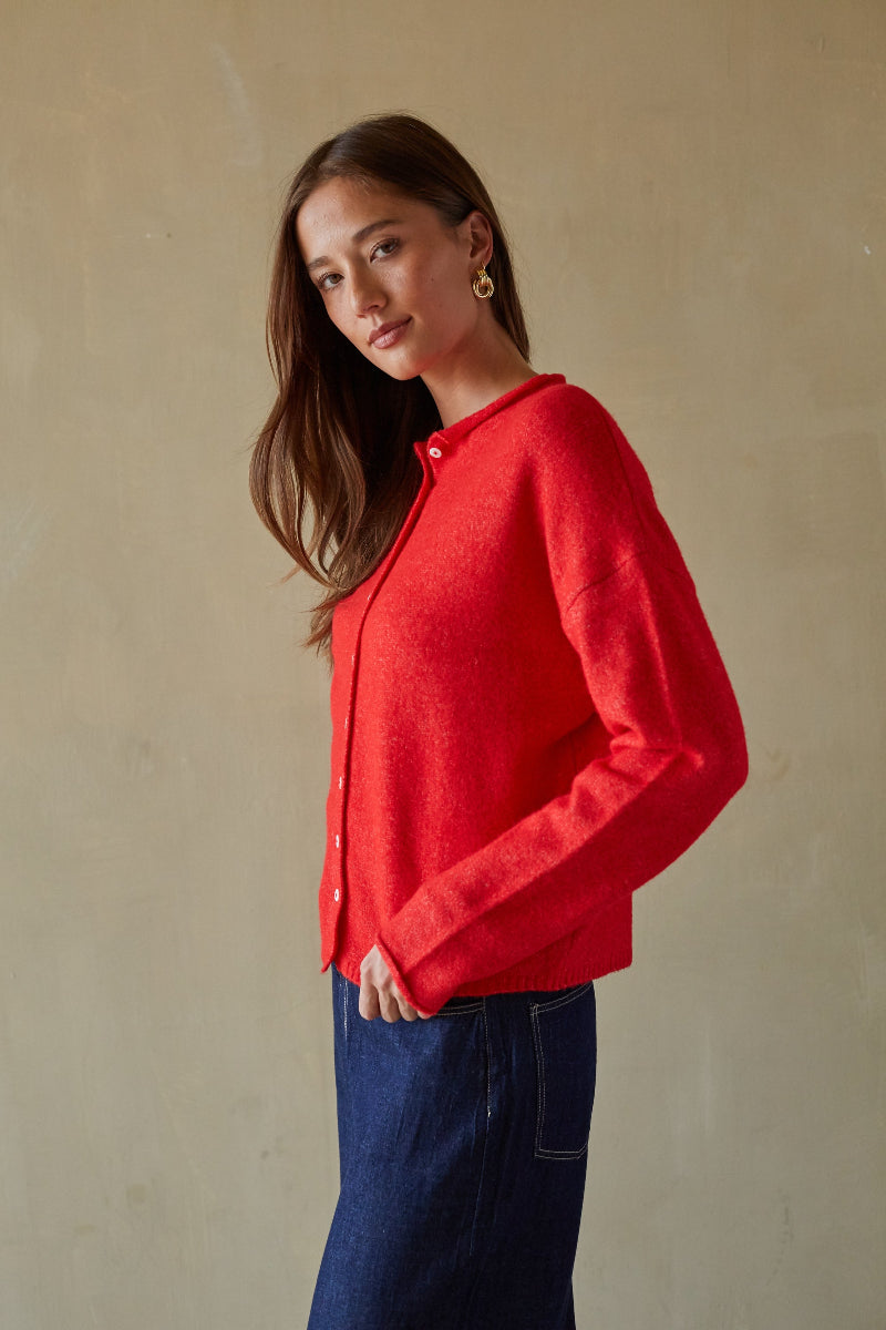 Crew Neck Soft Cardigan