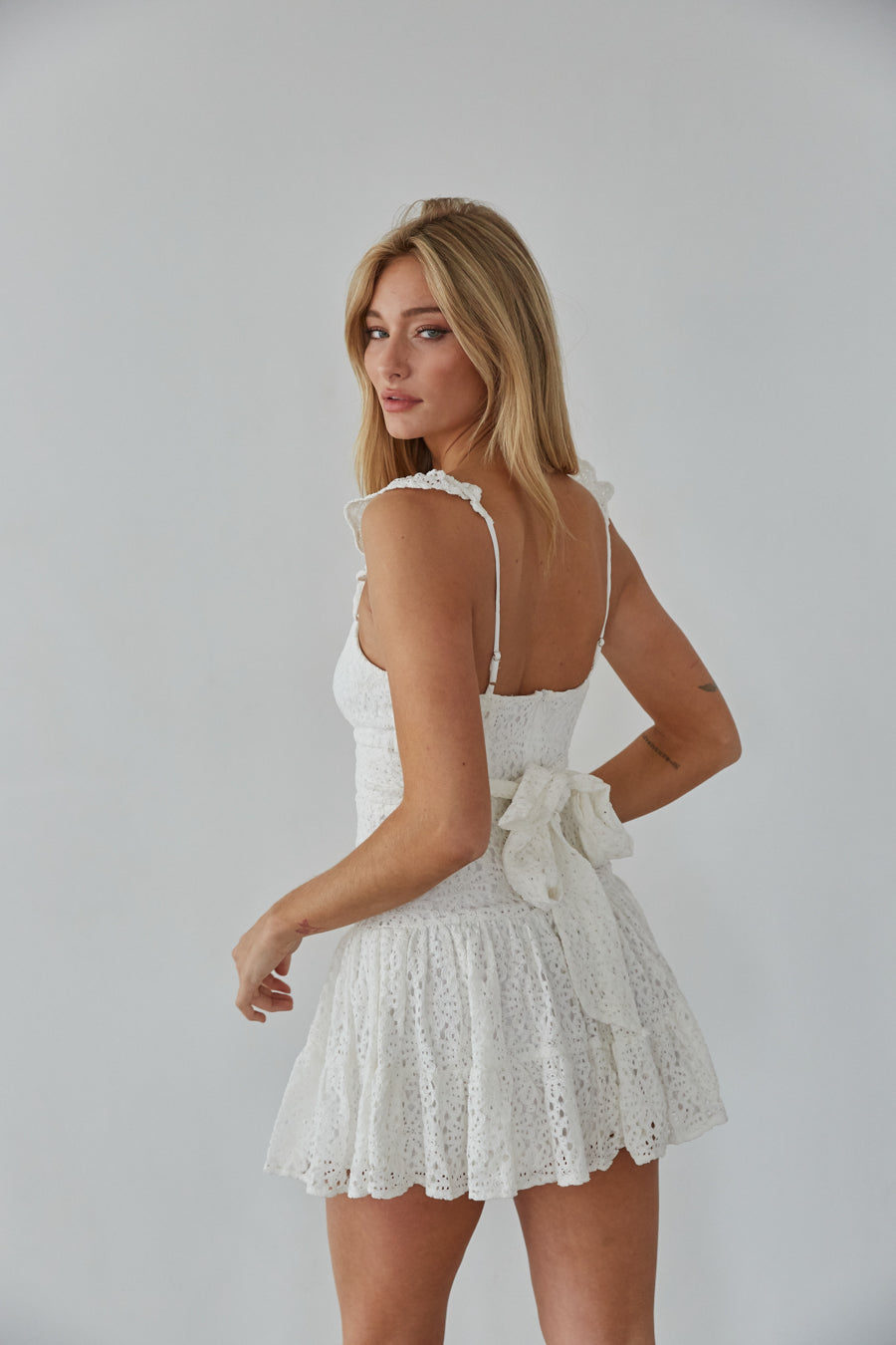Lace Keyhole Tiered Mini