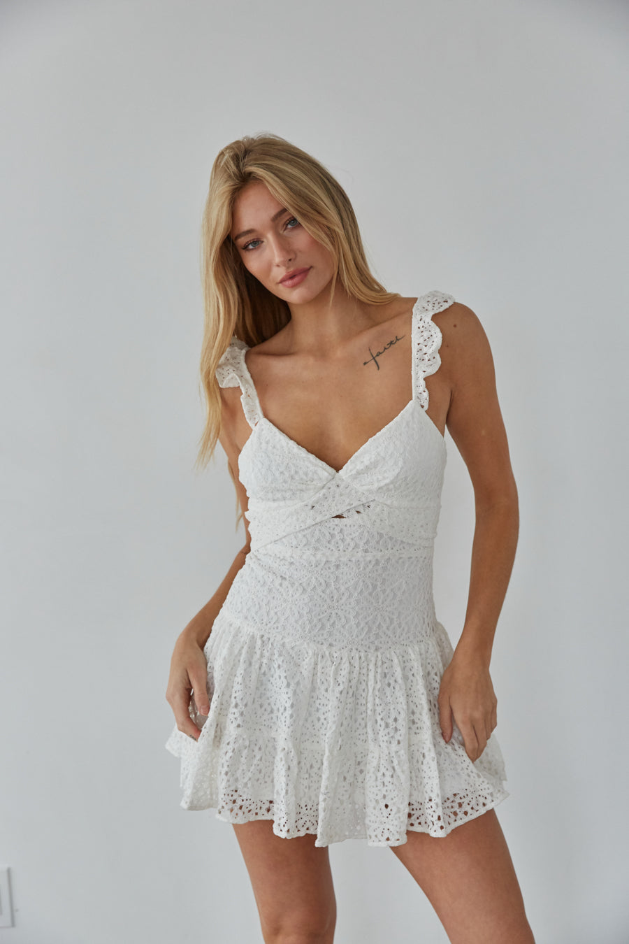 Lace Keyhole Tiered Mini