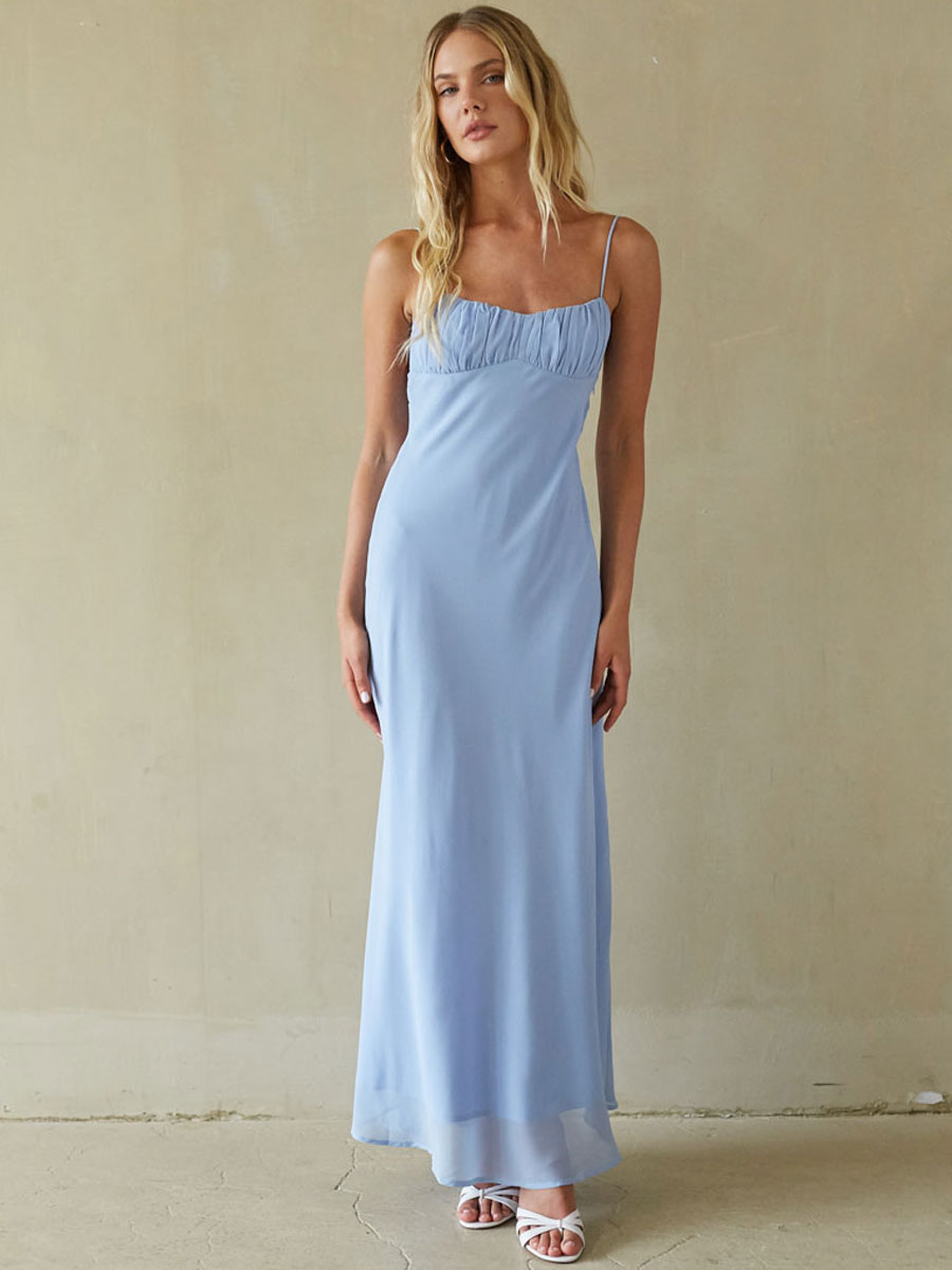 Spaghetti Strap Draped Twist Maxi