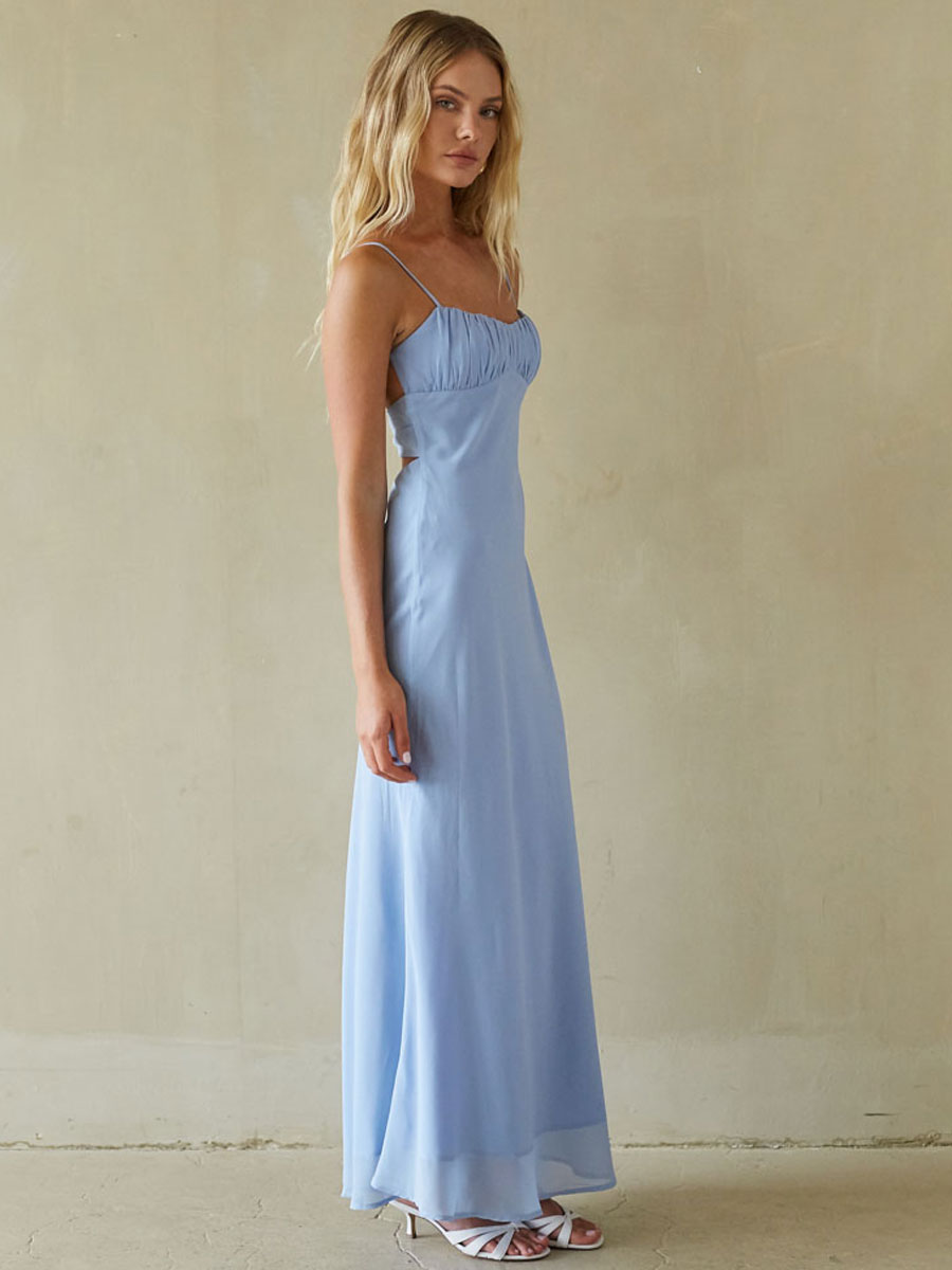 Spaghetti Strap Draped Twist Maxi
