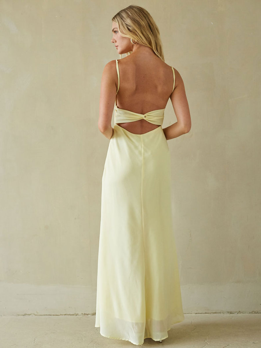 Spaghetti Strap Draped Twist Maxi