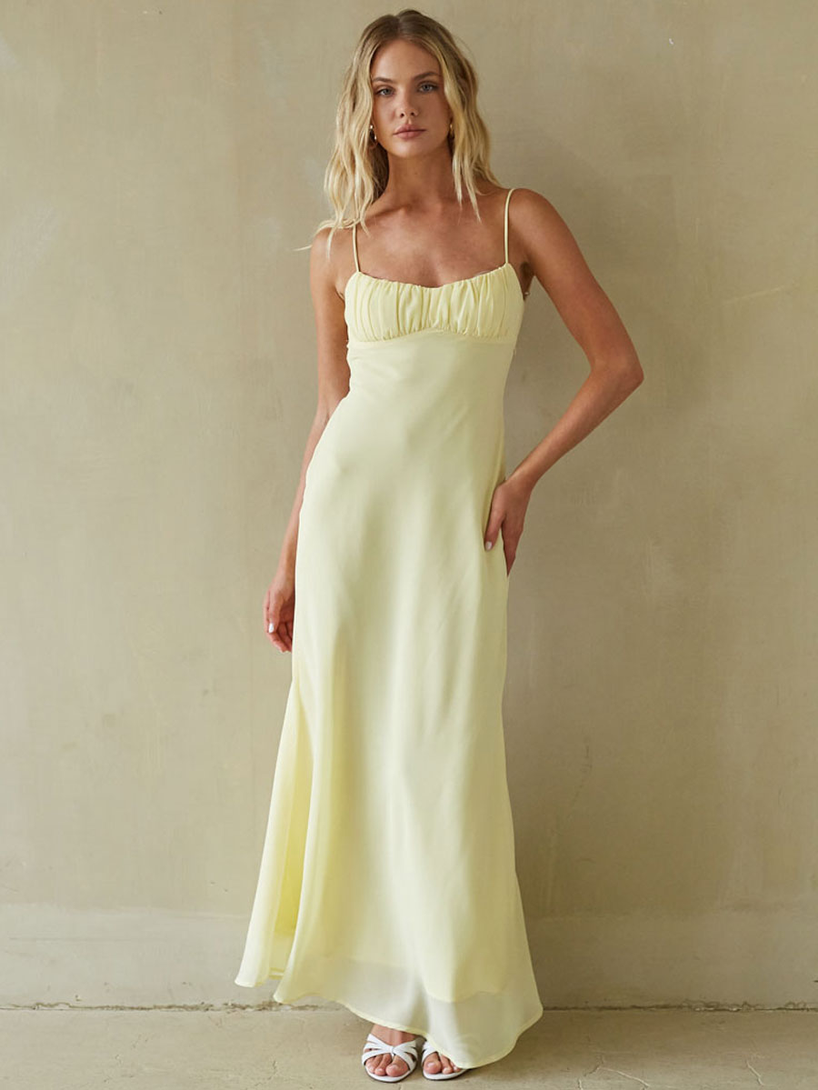 Spaghetti Strap Draped Twist Maxi