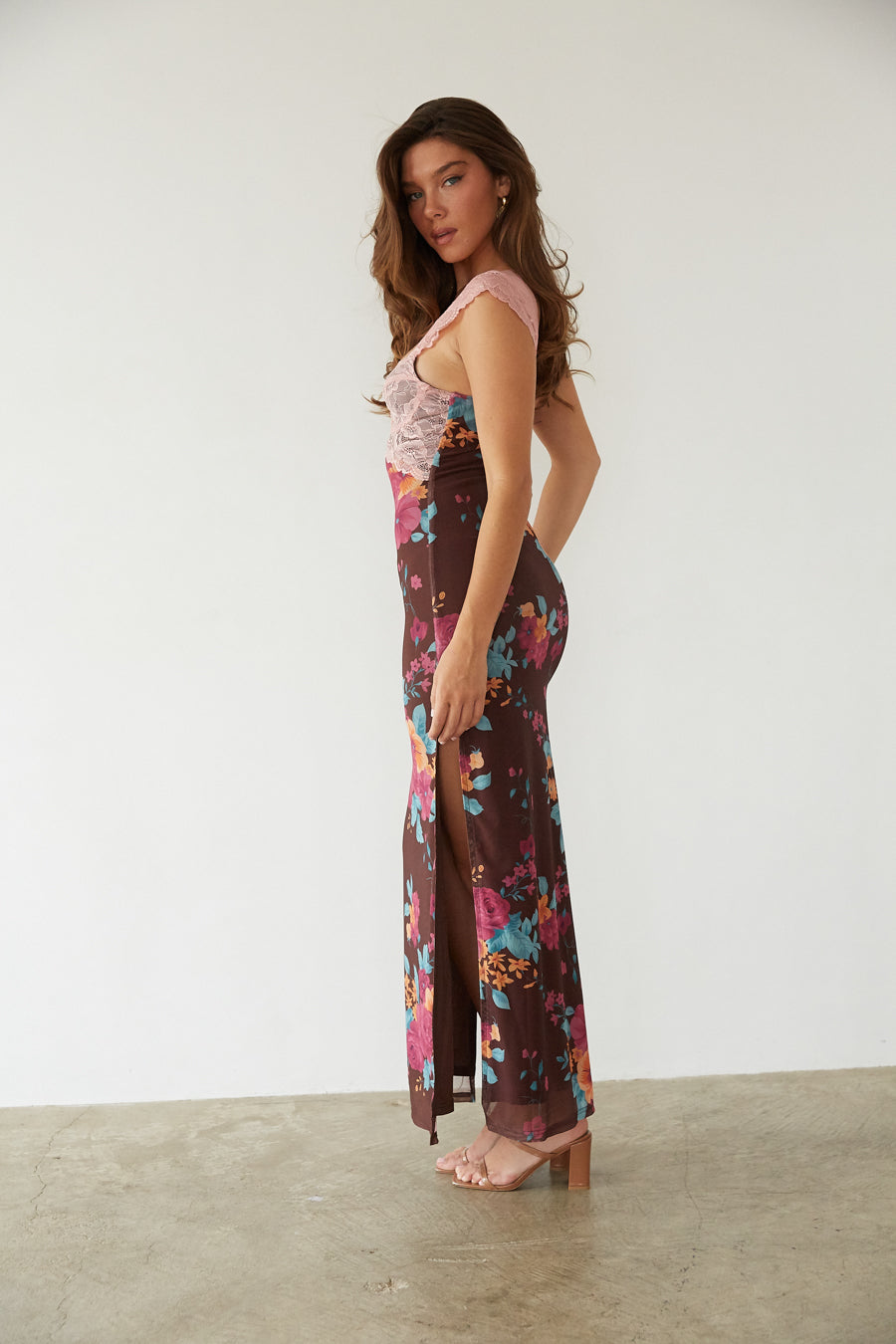 Fully-Lined Lace-Bust Maxi