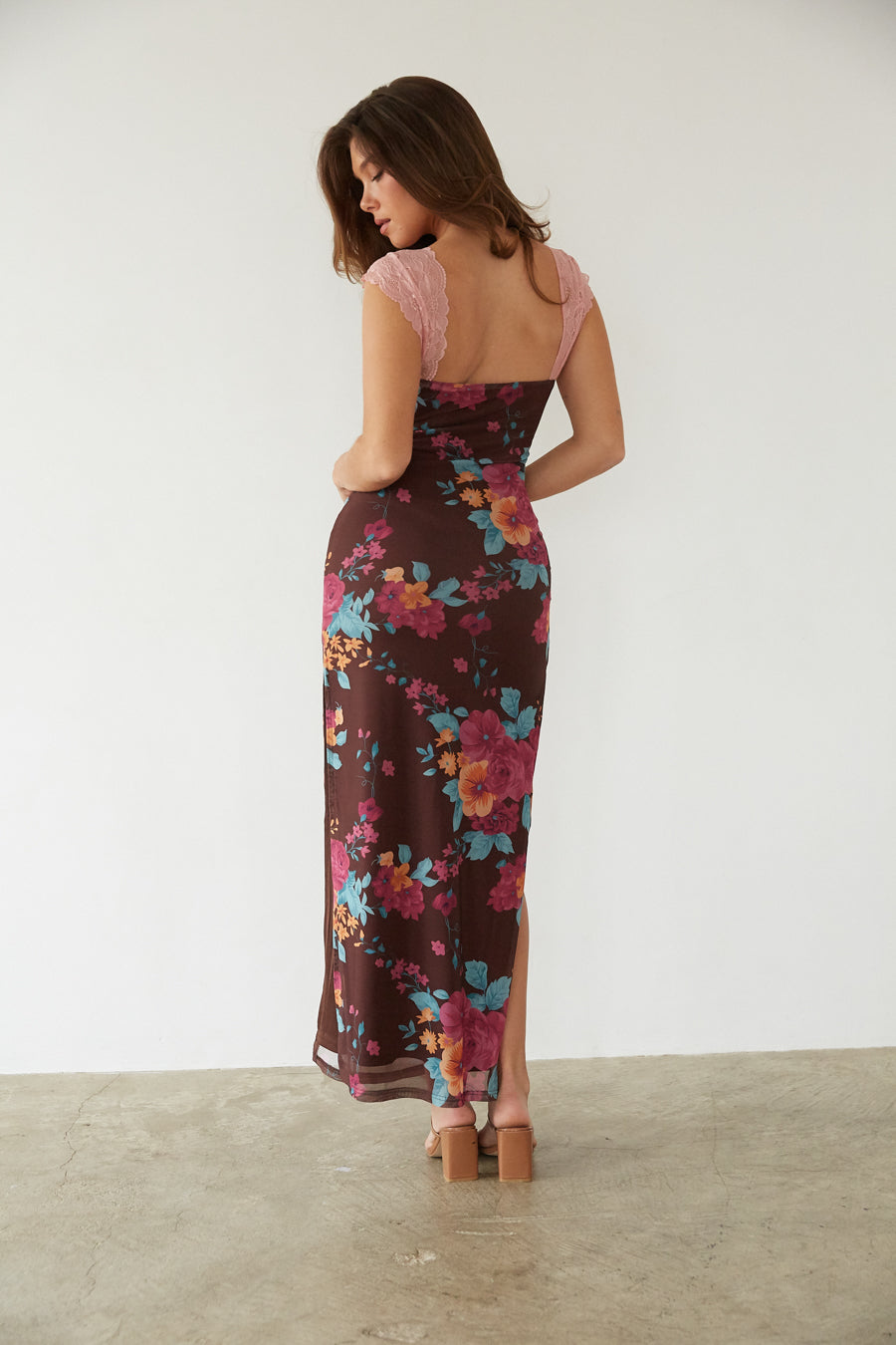 Fully-Lined Lace-Bust Maxi