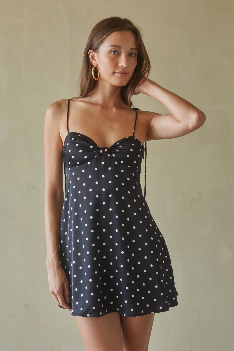 Knot-Front Polka Dot Mini‌