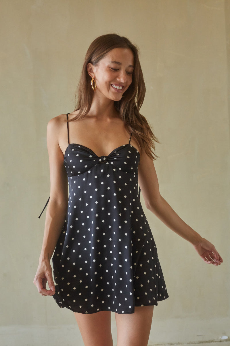 Knot-Front Polka Dot Mini‌