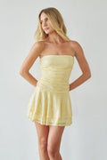 Ruched Sparkle Strapless Mini