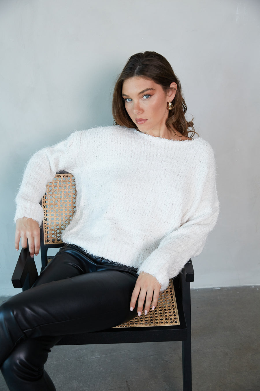 Plush Off-Shoulder Knit