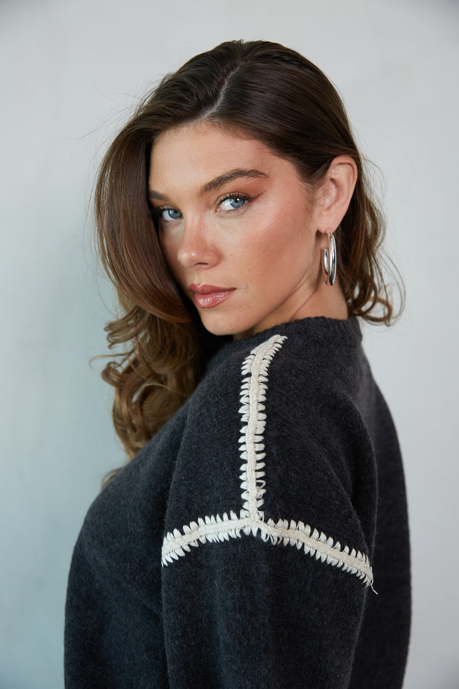 Charcoal Blend Knit Top