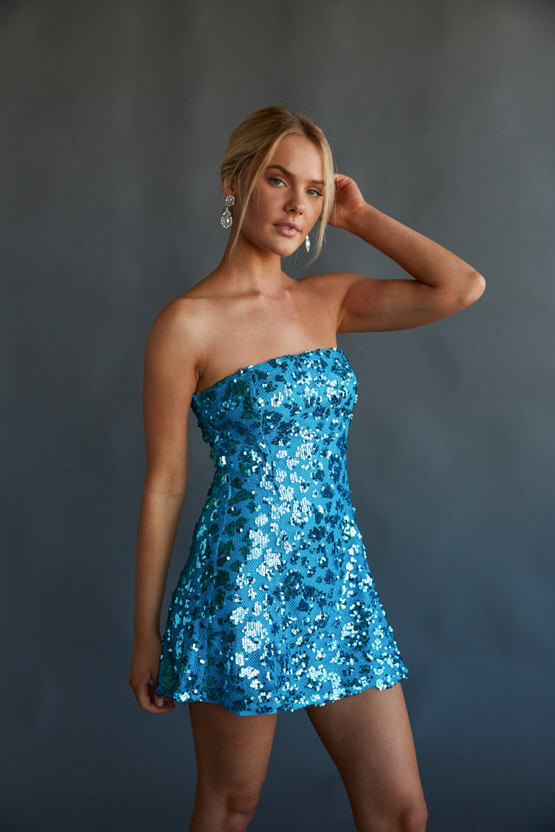 Starlit Skater Strapless Mini