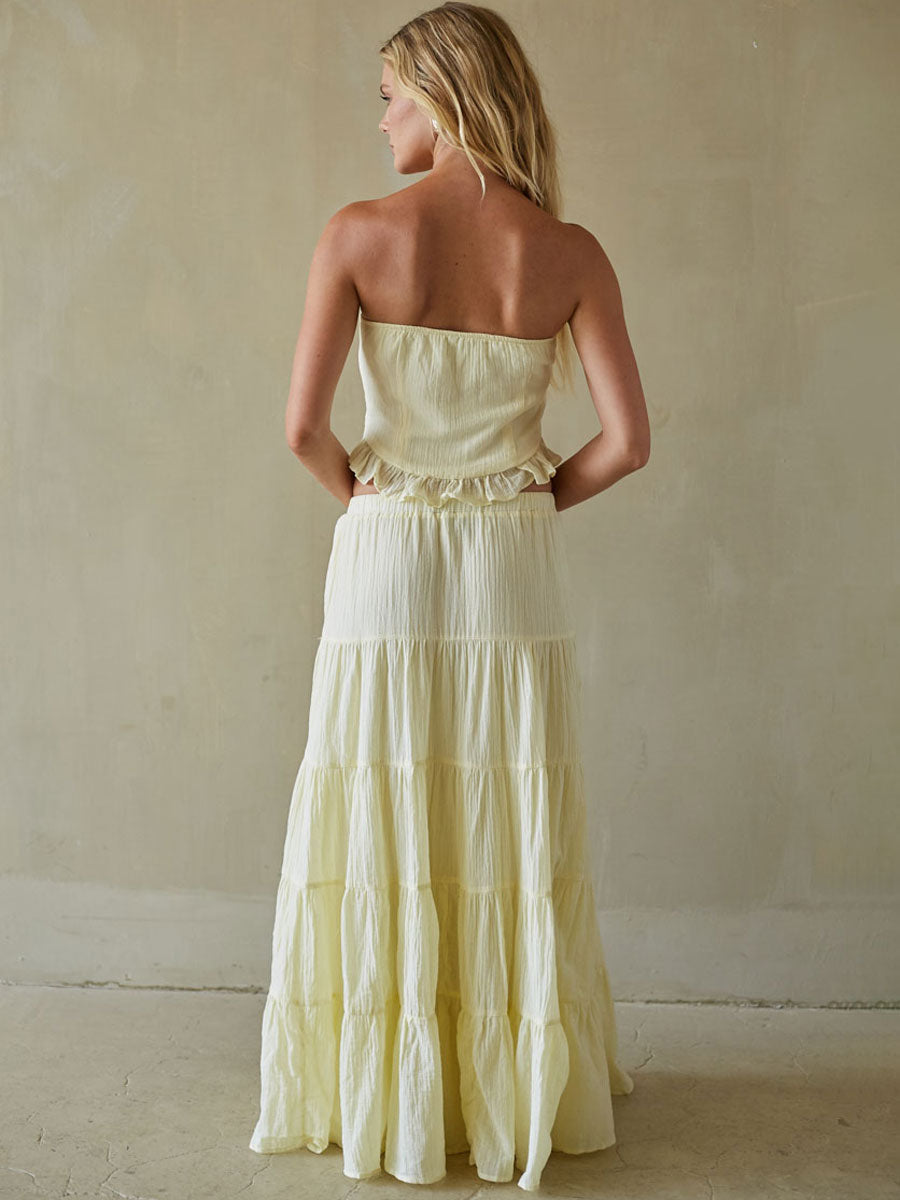Strapless Ruffle Tube Top