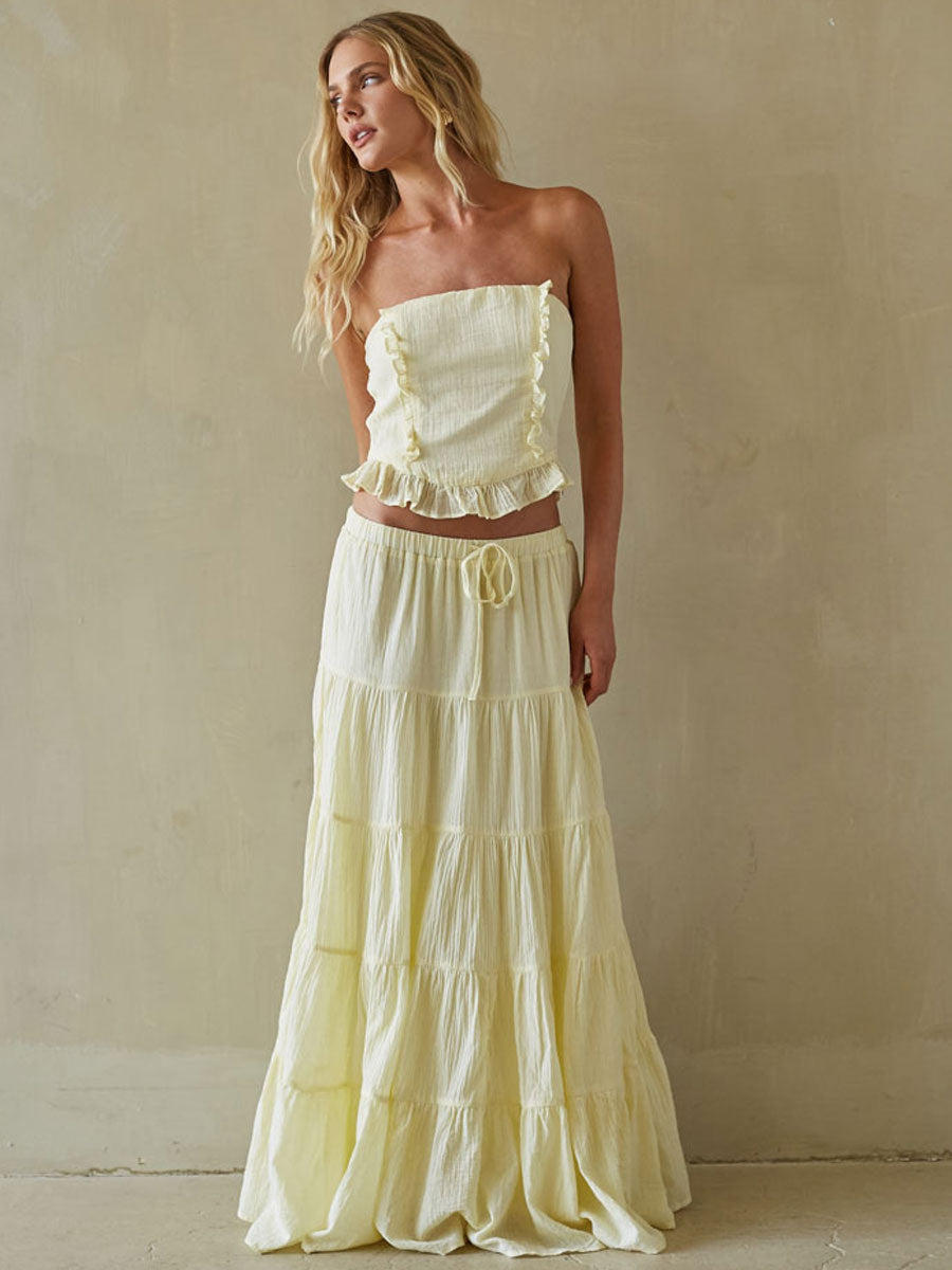 Strapless Ruffle Tube Top