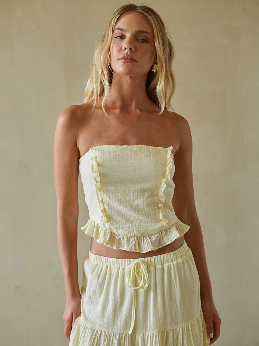 Strapless Ruffle Tube Top