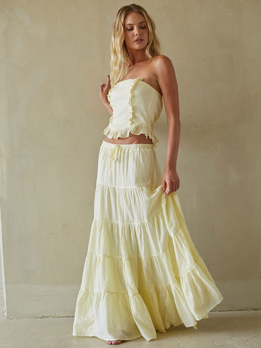 Strapless Ruffle Tube Top