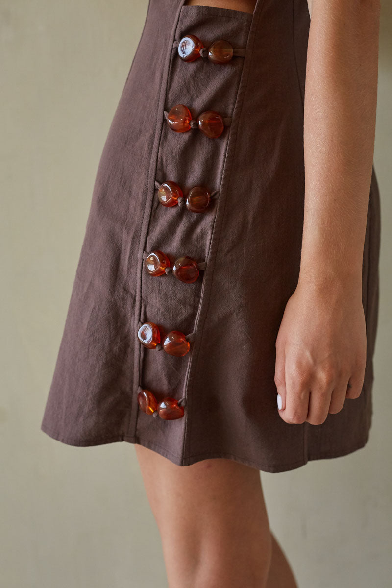 Side-Beaded Cotton Scooped Mini